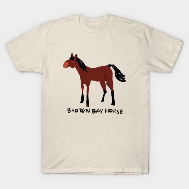 Brown Bay horse T-Shirt by belettelepink